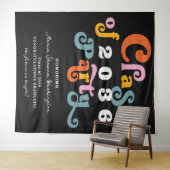 Tenture 2024 Black Retro Custom Graduation Party Contexte (En situation (horizontale))