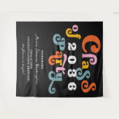 Tenture 2024 Black Retro Custom Graduation Party Contexte (Devant (Horizontal))