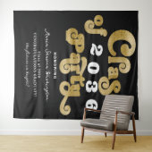 Tenture 2024 Black Retro Custom Graduation Party Contexte (En situation (horizontale))