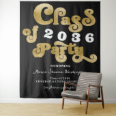 Tenture 2024 Black Retro Custom Graduation Party Contexte (En situation)