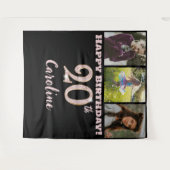 Tenture 20e fête d'anniversaire, Parties scintillant d'or  (Devant (Horizontal))