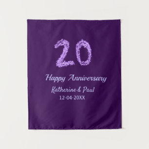 Tenture 20e heureux anniversaire ajouter nom du couple dat