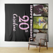 Tenture 20th Birthday Party, Pink Glitter & 3 photos (En situation (horizontale))