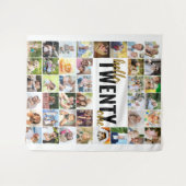 Tenture 21e anniversaire Hello Twenty One 40 Photo Collage (Devant (Horizontal))
