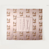 Tenture 21e anniversaire rose gold nom rose pâle (Devant (Horizontal))