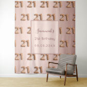 Tenture 21e anniversaire rose gold nom rose pâle (En situation)