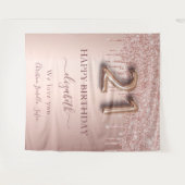 Tenture 21e anniversaire rose or blush parties scintillant (Devant (Horizontal))