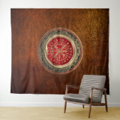 Tenture [220] Vegvisir - Viking Gold Magic Runic Compass (En situation (horizontale))
