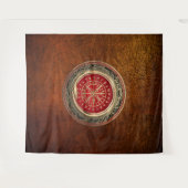 Tenture [220] Vegvisir - Viking Gold Magic Runic Compass (Devant (Horizontal))