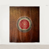 Tenture [220] Vegvisir - Viking Gold Magic Runic Compass (Devant)