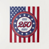 Tenture 250e anniversaire d'Amérique avec le drapeau des É (Devant)
