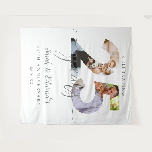 Tenture 25e anniversaire du Mariage 2 Contexte photo (Devant (Horizontal))