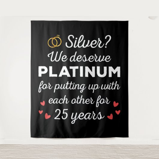 Tenture 25e anniversaire du Mariage I - Couple drôle d'arg (Devant)