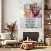 Tenture 25e anniversaire mariage photo argent élégant