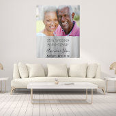 Tenture 25e anniversaire mariage photo argent élégant