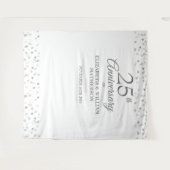 Tenture 25e anniversaire Silver Heart Photo Booth fond (Devant (Horizontal))