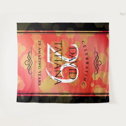 Tenture 29e anniversaire de mariage élégant Grenat (Devant (Horizontal))