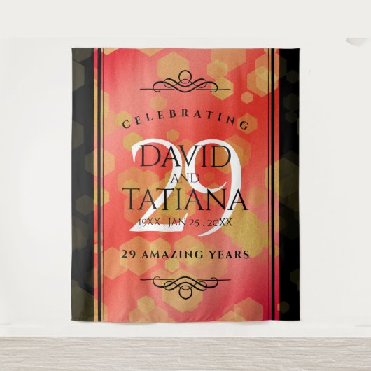 Tenture 29e anniversaire de mariage élégant Grenat (Devant)
