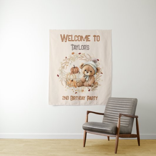 Tenture 2e anniversaire de l'ours d'automne Affiche de bie (En situation)
