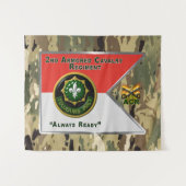 Tenture 2e régiment de cavalerie blindée "toujours prêt" (Devant (Horizontal))