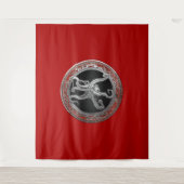 Tenture [300] Octopus d'argent sacré en posture défensive (Devant)