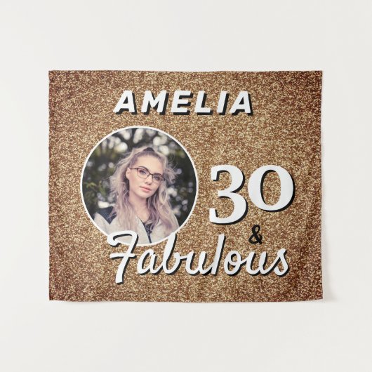 Tenture 30 et Fabulous Gold Parties scintillant 30e annive (Devant (Horizontal))