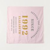 Tenture 30e anniversaire 1992 Elégant rose Grey Gold Chic (Devant (Horizontal))