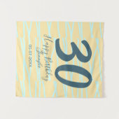 Tenture 30e anniversaire ajouter nom date année jaune bleu (Devant (Horizontal))