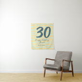 Tenture 30e anniversaire ajouter nom date année jaune bleu (En situation)