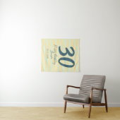 Tenture 30e anniversaire ajouter nom date année jaune bleu (En situation (horizontale))