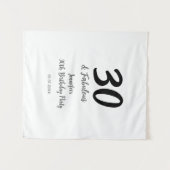 Tenture 30e anniversaire ajouter nom date année noir (Devant (Horizontal))
