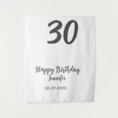 Tenture 30e anniversaire ajouter nom date année noir modèl (Devant)