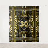 Tenture 30e anniversaire Art Déco Gold Black Great Gatsby (Devant)