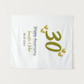 Tenture 30e anniversaire de mariage gris doré couple heure (Devant (Horizontal))