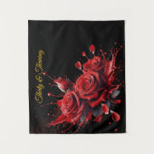 Tenture 30e anniversaire élégant - Roses en fleurs (Devant)