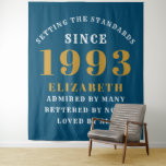 Tenture 30th Birthday Born 1993 Ajouter Nom Blue Gold Larg<br><div class="desc">Anniversaire personnalisé ajoutez votre nom et votre tapisserie d'année. Modifiez le nom et l'année avec le modèle fourni. Un merveilleux accessoire de fête d'anniversaire personnalisé. Plus de cadeaux et de fournitures de fête disponibles avec le design "de normes de fixation" dans le magasin.</div>