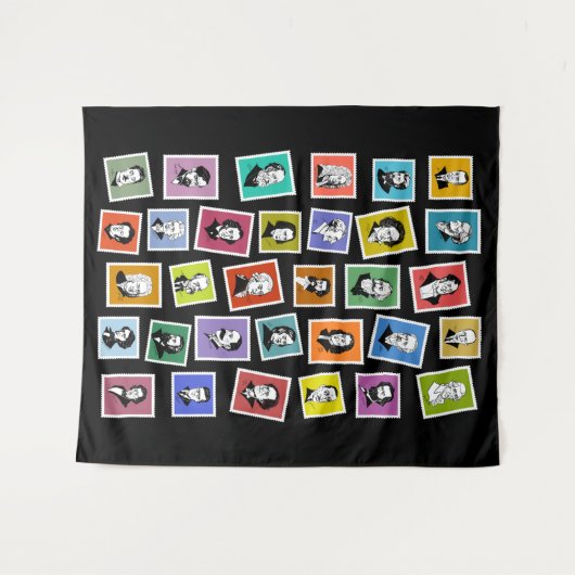 Tenture 32 portraits graphiques des plus grands compositeu (Devant (Horizontal))