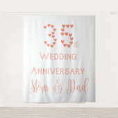 Tenture 35e anniversaire de mariage des parents Noces de c (Devant)