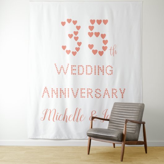 Tenture 35e anniversaire de mariage Typographie de mariage (En situation)
