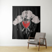 Tenture 3 d'Épées Illustration de Tarot Amour Cœur Trois (En situation)