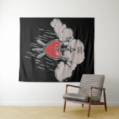 Tenture 3 d'Épées Illustration de Tarot Amour Cœur Trois (En situation (horizontale))