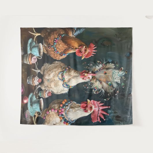 Tenture 3 French Chicks Tea Party Wall (Devant (Horizontal))