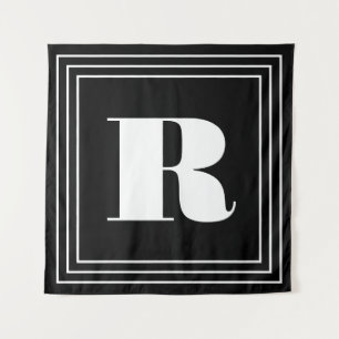 Tenture 3 monogramme de cadre   Noir et blanc