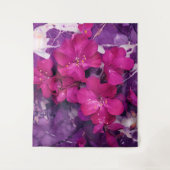 Tenture 3D Floral Fuchsia & Purple Marble Art (Devant)