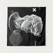 Tenture 3D ing of Michelangelo's David head in pixel art 8 (Devant (Horizontal))