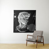 Tenture 3D ing of Michelangelo's David head in pixel art 8 (En situation)