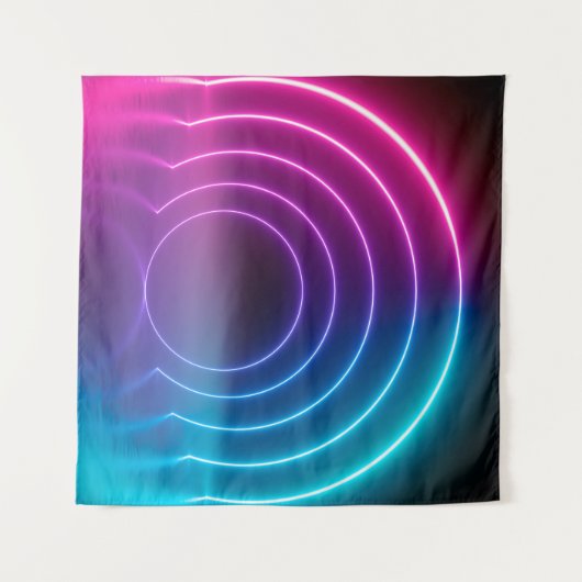 Tenture 3d, lignes lumineuses, tunnel, néon lumières, virt (Devant (Horizontal))