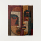 Tenture 3D Textured Mudcloth Inspired Terracotta Boho (Devant)