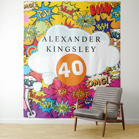 Tenture 40 Anniversaire Bande dessinée Pop Art Discours Bu (En situation)