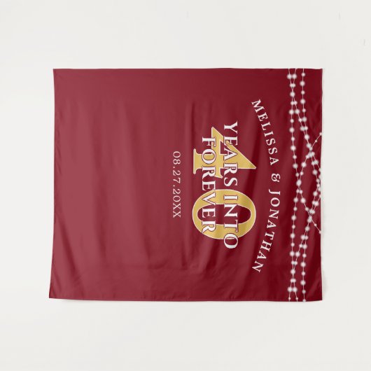 Tenture 40 ANS DANS FOREVER Ruby Anniversaire Contexte (Devant (Horizontal))